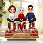 Personalisierter Holzaufsteller mit Mama und Kinder Geschenk für Oma und Mama