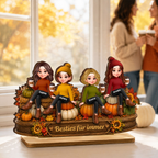 Personalisierter Holzaufsteller für die beste Freundin – Herbstmotiv