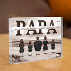 "Papa, wir haben dich lieb" Acrylblock mit Familie für Papa und Opa