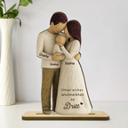 Eltern mit Baby - Personalisierter Holzaufsteller mit Gravur Geschenk für frischgebackene Papa und Mama