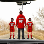 Papas Fußballteam- Personalisierter Acrylanhänger mit Mann und Kinder