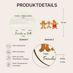 Personalisierter Holz-Weihnachtsanhänger – Erstes Weihnachten, Lebkuchenmann-Motiv
