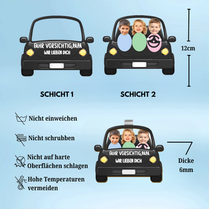Personalisiertes Sonnenblendenclip mit 1-3 Personen Geschenke für Familie