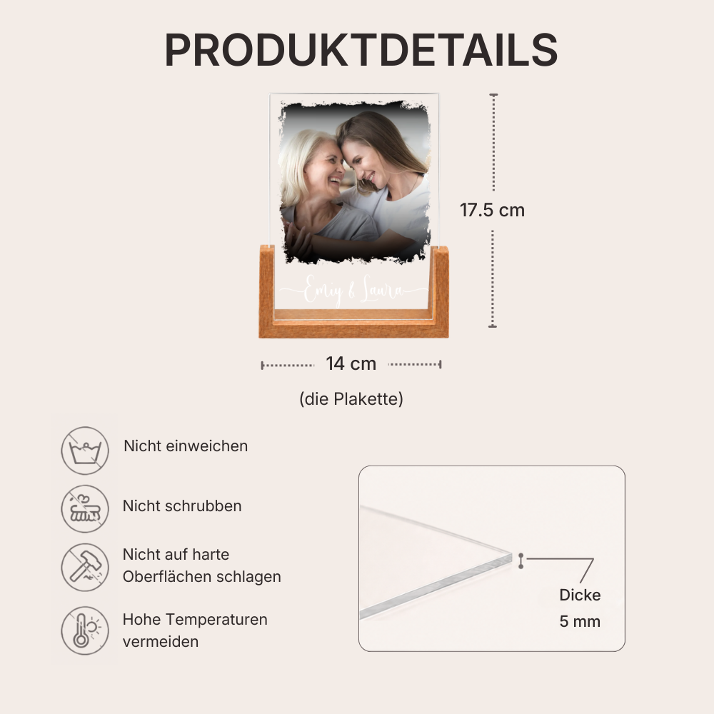 Personalisiertes LED-Nachtlicht mit Foto & Namen