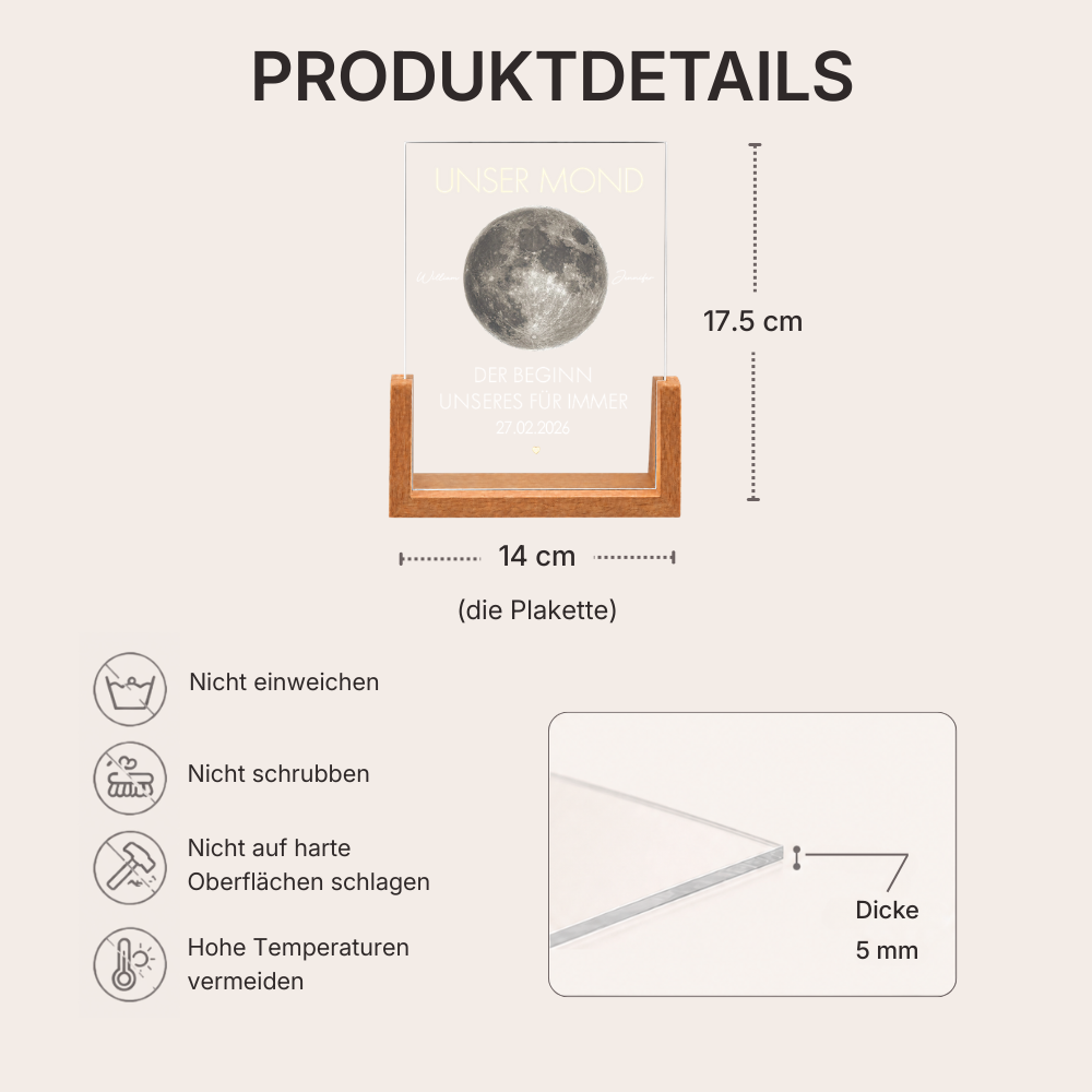 Personalisiertes LED-Nachtlicht mit Mondphase für Paare