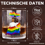 Regenbogen Paare -Whisky-Glas mit 2 Personen personalisiert LGBT Paare