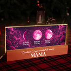 "An diesen Tagen wurdest du unsere Mama" Personalisiertes LED-Nachtlicht mit Mondphasen und Text