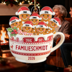 Personalisierter Acryl-Weihnachtsanhänger – Lebkuchenfamilie mit Namen