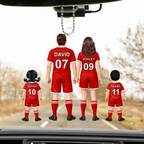 Personalisierter Acrylanhänger mit Fußballfamilie
