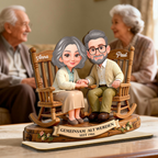 Gemeinsam alt werden... Personalisierter Holzaufsteller mit Paar und Jahr