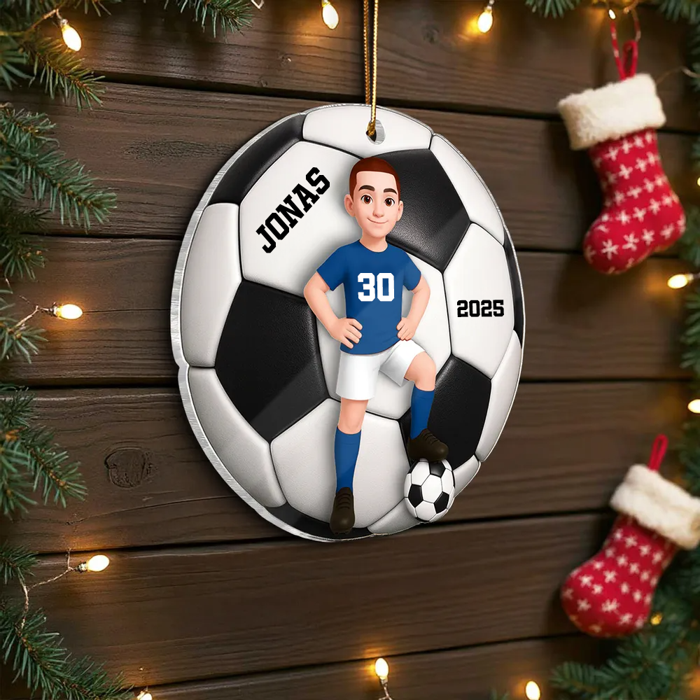 Personalisierter Acrylanhänger mit Fußballkind Geschenk für Junge und Mädchen