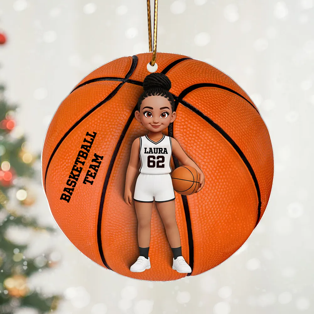 Personalisierter Acrylanhänger mit Basketballkind Geschenk für Junge und Mädchen