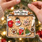 Personalisierter Acryl-Weihnachtsanhänger – Lebkuchen-Motiv