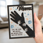 Personalisierte Holztafel mit Hände für Mama und Oma