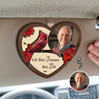Personalisiertes Sonnenblendenclip mit Foto Herzform Trauersgeschenk