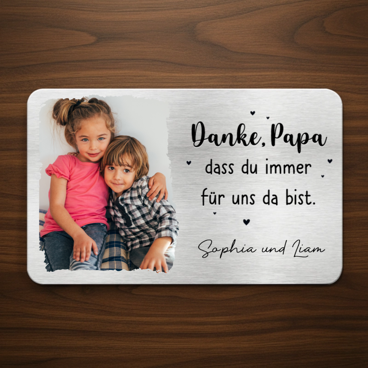 "Danke Papa, Danke Mama" Geldbörsen-Karte mit Foto Wallet Card personalisiert