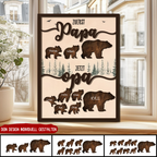 Zuerst Papa, Jetzt Opa-Personalisierte Holztafel mit Bären und Namen