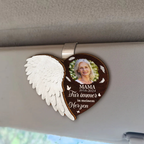 Engelsflügel-Personalisiertes Sonnenblendenclip mit Foto Trauersgeschenk