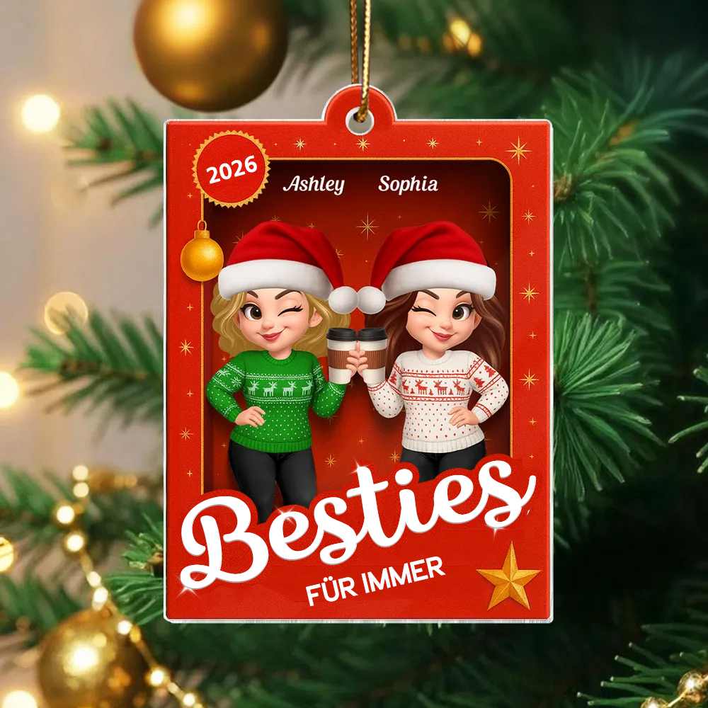 Acrylanhänger mit 2-6 Frauen Christbaumschmuck für beste Freundin und Schwester