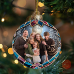 Personalisierter flacher Acryl-Weihnachtsanhänger mit Foto