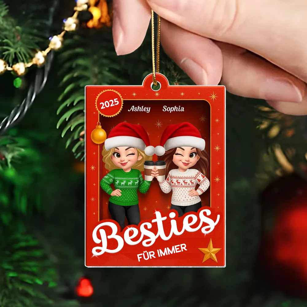 Acrylanhänger mit 2-6 Frauen Christbaumschmuck für beste Freundin und Schwester