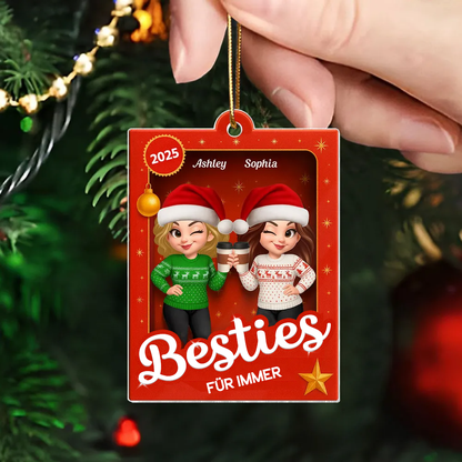Acrylanhänger mit 2-6 Frauen Christbaumschmuck für beste Freundin und Schwester
