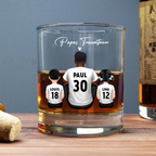 Papas Fußballteam - Whisky-Glas mit 2-5 Personen personalisiert Geschenk für Vater