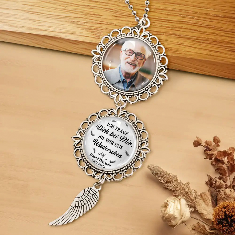 Ich trage dich...Personalisierter Metall-Anhänger Trauergeschenk