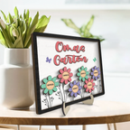 Personalisierte Holztafel mit Blumen für Oma und Mama