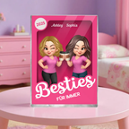 Personalisierter Acrylblock (flach) mit 2-6 Frauen Geschenk für Beste Freundin und Schwester