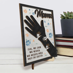 Personalisierte Holztafel mit Hände für Mama und Oma