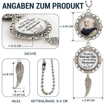 Ich trage dich...Personalisierter Metall-Anhänger Trauergeschenk