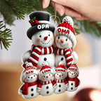 Schneemann-Familie Weihnachtsdeko – Personalisierter Acrylanhänger