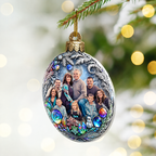 Personalisierter flacher Acryl-Weihnachtsanhänger mit Foto