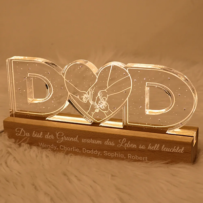 Personalisiertes DAD-Nachtlicht Hand-in-Hand Motiv Geschenke für Vater
