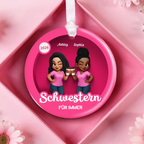 Keramikornament mit 2-6 Frauen personalisiert Christbaumschmuck für Schwester und beste Freundinnen