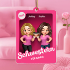 Christbaumanhänger mit 2-6 Frauen personalisiert Geschenk für Freundin und Schwester