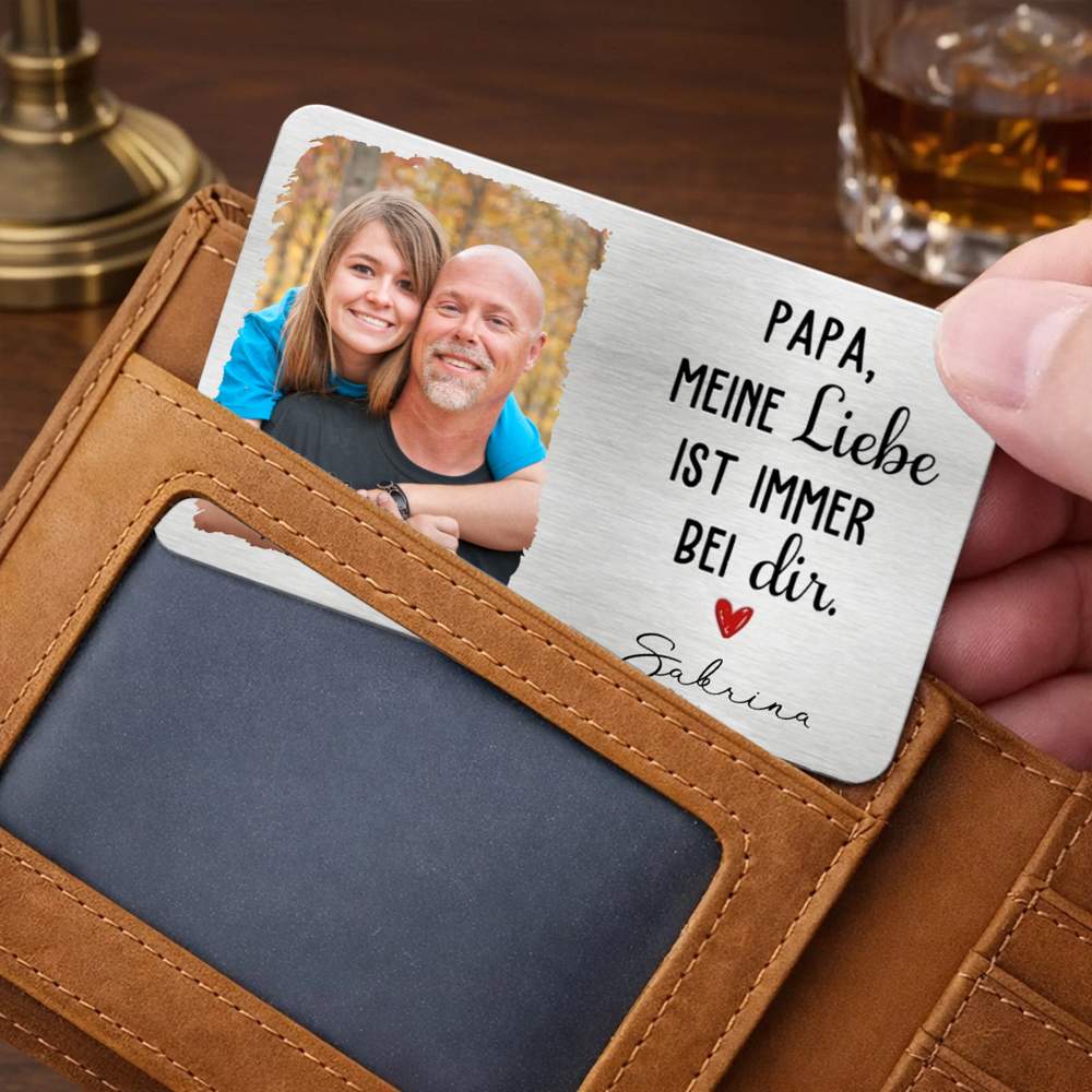Foto Wallet Card mit Gravur Personalisierte Brieftasche-Karte für Papa