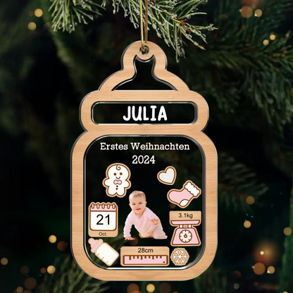 Individuelles schüttelbares Weihnachtsanhänger für Neugeborene