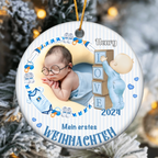Personalisierter Baby-Weihnachtsanhänger aus Keramik„Mein erstes Weihnachten“