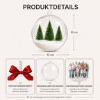 Personalisierte 3D-Acrylkugel – Weihnachtsanhänger mit Foto