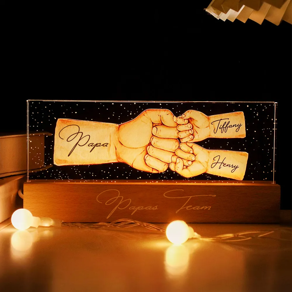 Personalisierte LED-Nachtlicht Fauststoß für Papa und Opa