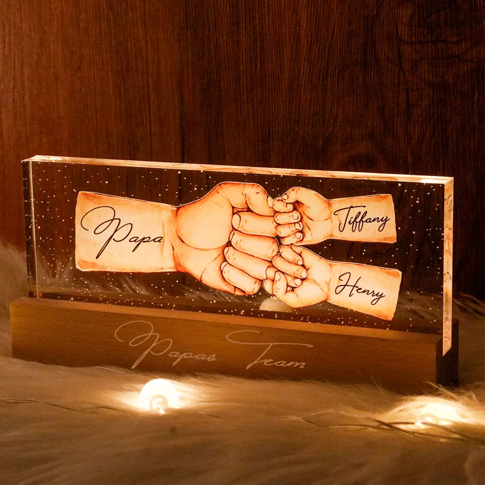 Personalisierte LED-Nachtlicht Fauststoß für Papa und Opa
