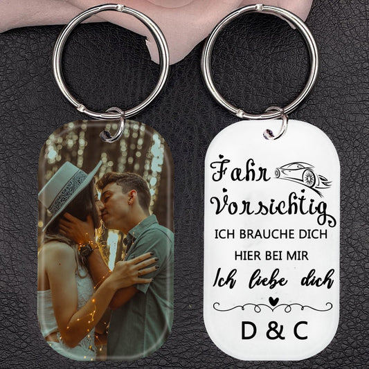 Acryl Foto Fahr Vorsichtig Schlüsselanhänger mit Gravur-Valentinstagsgeschenke