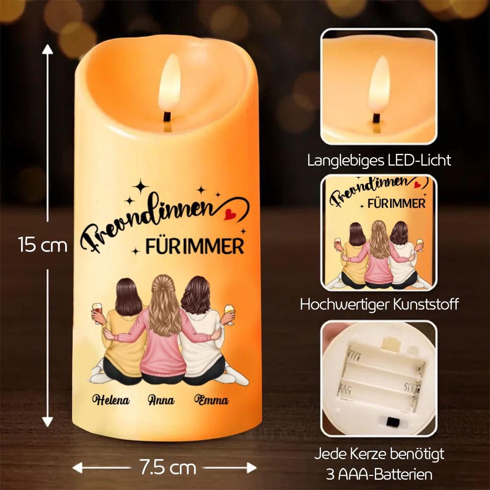 Personalisierte LED-Kerze für Freundinnen und Schwestern