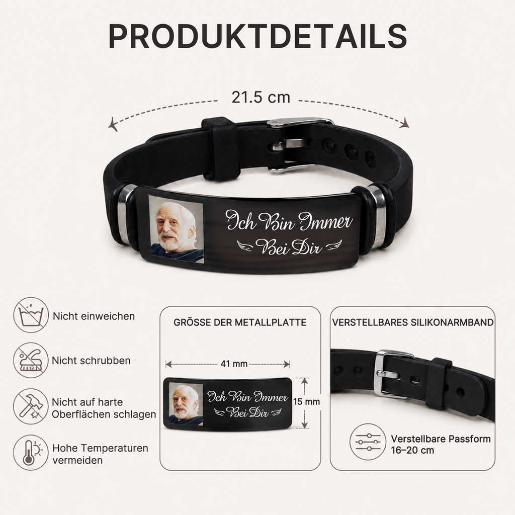 Immer bei dir-Personalisiertes Verstellbares Armband