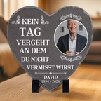 Personalisierte Schieferplakette mit Foto – Trauergeschenk