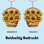 Sonnenblumen-Personalisierter Schlüsselanhänger für Mama und Oma