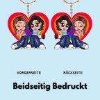 Regenbogenherz-Personalisierter Acryl-Schlüsselanhänger für Paare LGBT