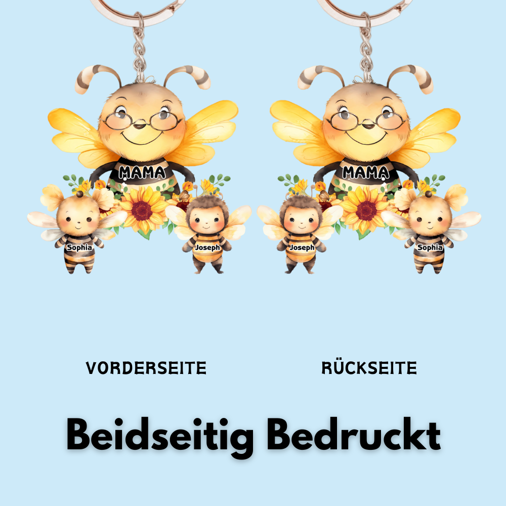 Bienen-Personalisierter Schlüsselanhänger für Oma und Mama